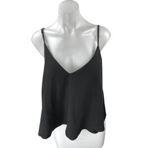 Tobi Women's Black Sleeveless V-Neck Cami Camisole Boxy Cropped Tank Top Size S